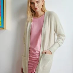 White + Warren Cashmere Patch Pocket Open Cardigan Cardigans