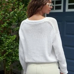 White + Warren Italian Recycled Cotton Cropped Cardigan