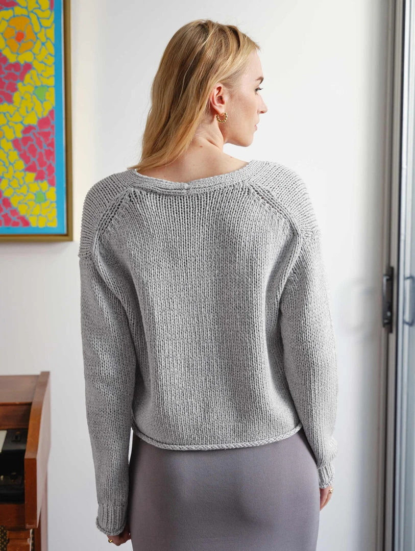 White + Warren Cardigans Italian Recycled Cotton Cropped Cardigan