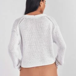 White + Warren Italian Recycled Cotton Cropped Cardigan