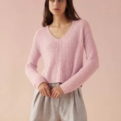 White + Warren Cotton Linen Marled V Neck Summer Staples