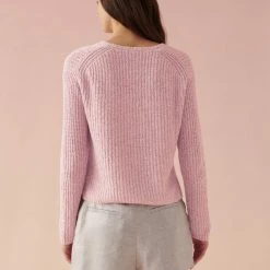 White + Warren Cotton Linen Marled V Neck Summer Staples