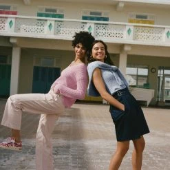 White + Warren Cotton Linen Marled V Neck Summer Staples