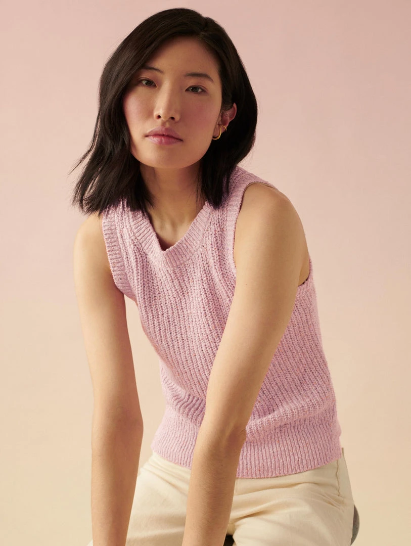 White + Warren Cotton Linen Marled Tank Summer Staples