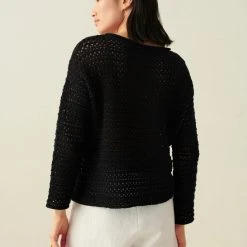White + Warren Italian Blend Crochet Crewneck Vacation Wardrobe