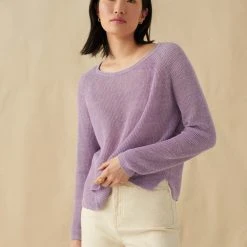 White + Warren Linen Ribbed Crewneck