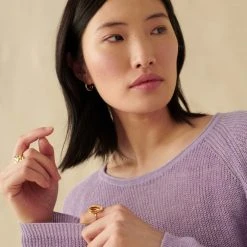 White + Warren Linen Ribbed Crewneck