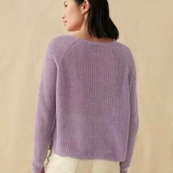 White + Warren Linen Ribbed Crewneck