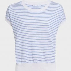 White + Warren Linen Slub Striped Tee Vacation Wardrobe