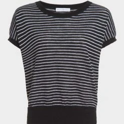 White + Warren Vacation Wardrobe Linen Slub Striped Tee