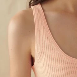 White + Warren Linen Blend Ribbed Tank