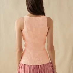 White + Warren Linen Blend Ribbed Tank