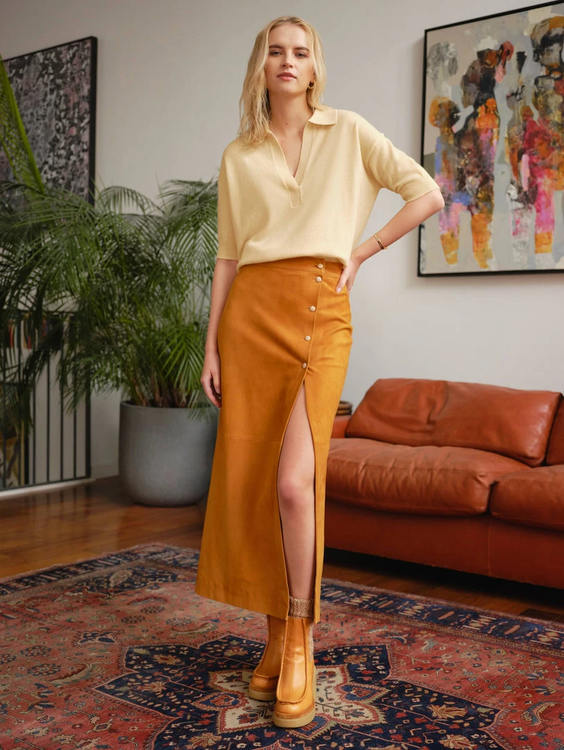 White + Warren Cashmere Polo Top