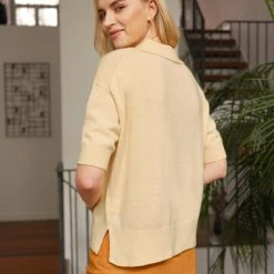 White + Warren Cashmere Polo Top