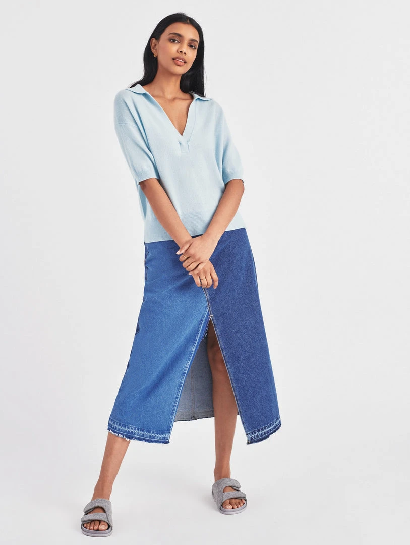 White + Warren Cashmere Polo Top