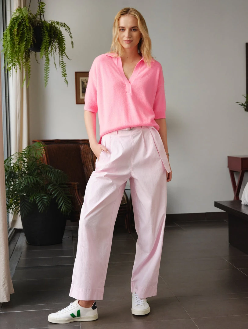 White + Warren Cashmere Polo Top