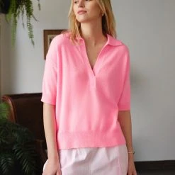 White + Warren Cashmere Polo Top