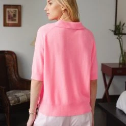 White + Warren Cashmere Polo Top