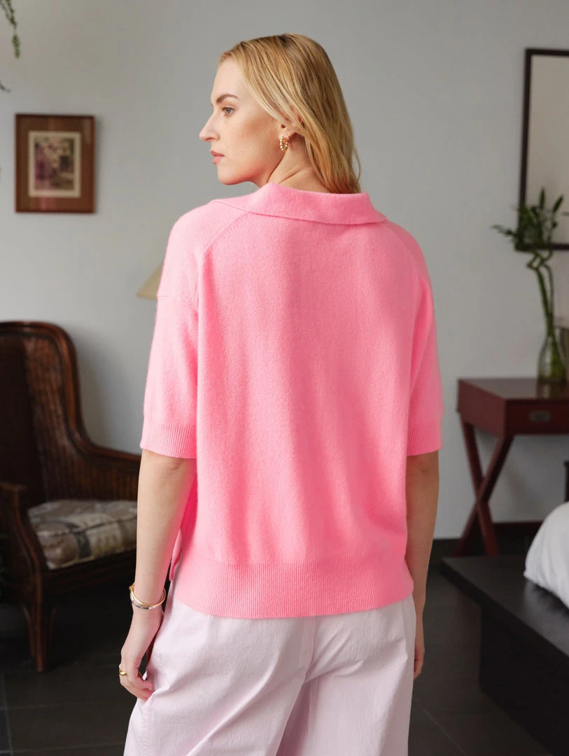 White + Warren Cashmere Polo Top