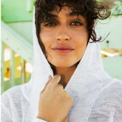 White + Warren Vacation Wardrobe Linen Slub Long Hooded Cardigan