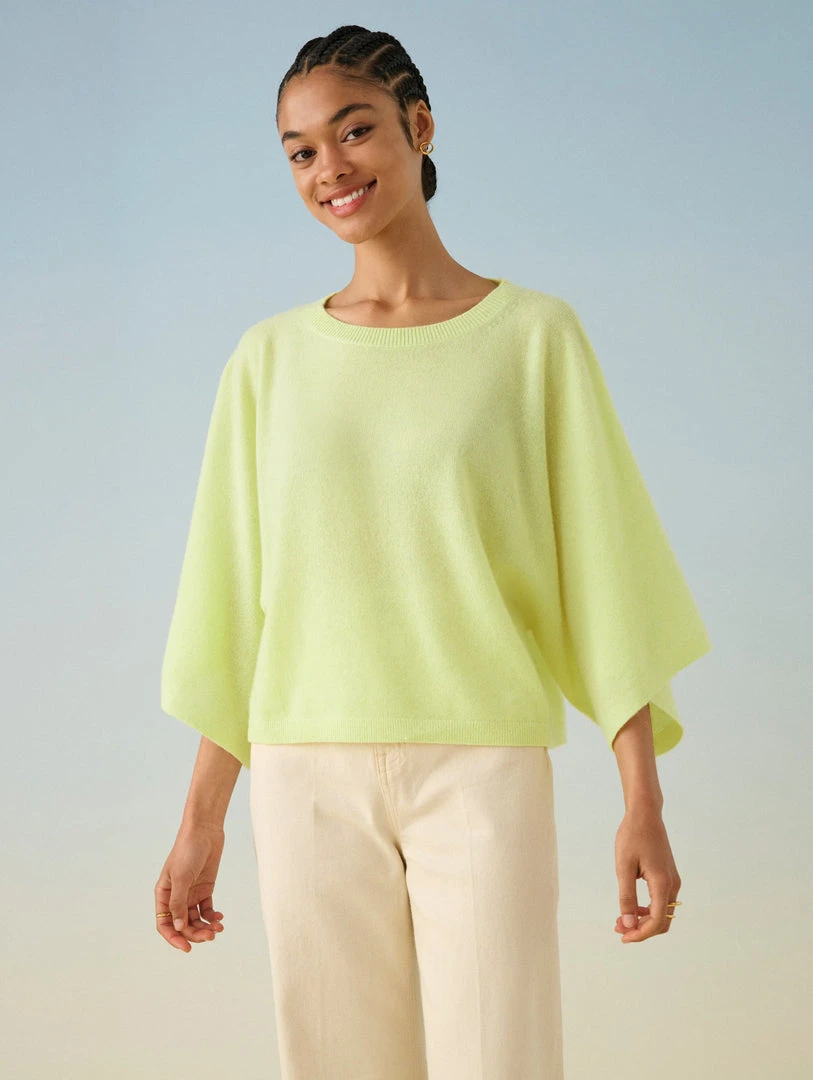 White + Warren Cashmere Draped Top