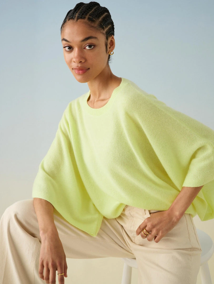 White + Warren Cashmere Draped Top