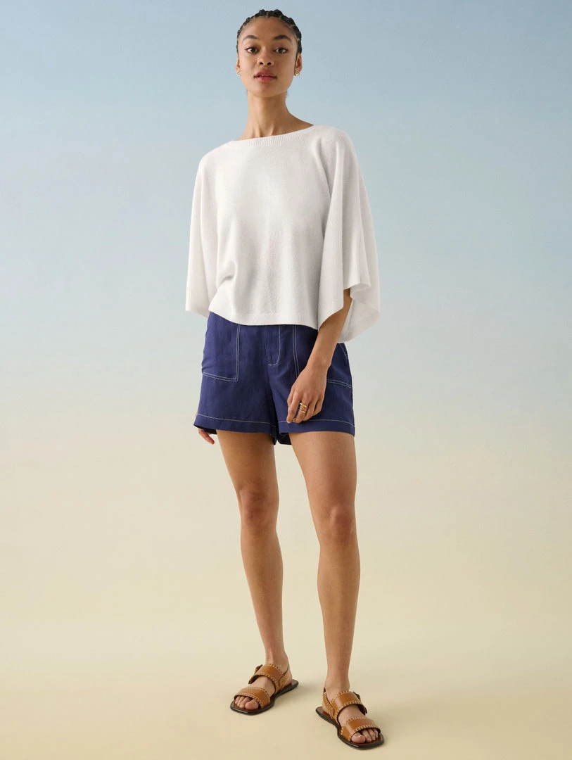 White + Warren Celebration Shop Cashmere Draped Top