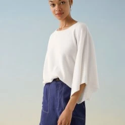 White + Warren Celebration Shop Cashmere Draped Top
