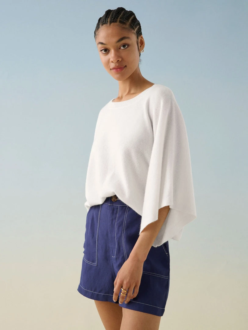 White + Warren Celebration Shop Cashmere Draped Top