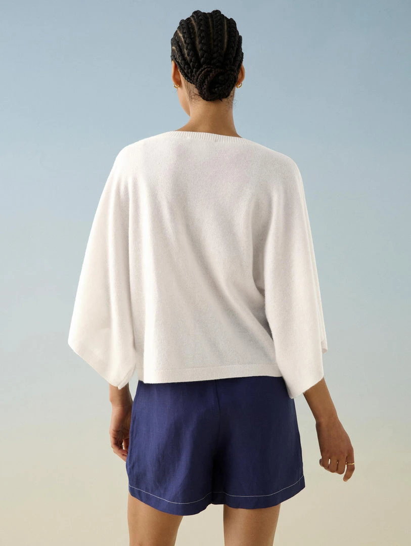 White + Warren Celebration Shop Cashmere Draped Top