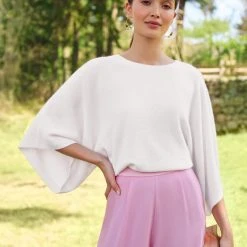 White + Warren Celebration Shop Cashmere Draped Top