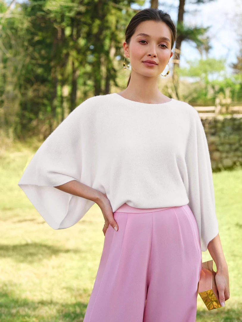 White + Warren Celebration Shop Cashmere Draped Top
