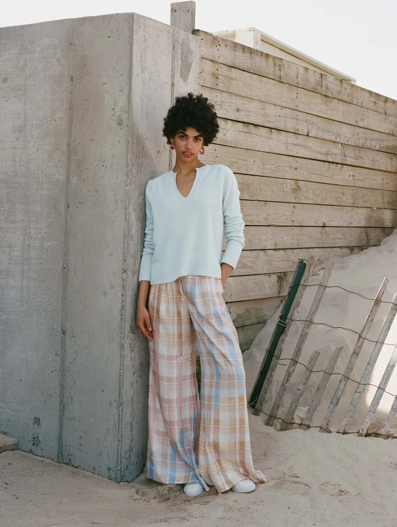 White + Warren Cashmere Split Neck Pullover