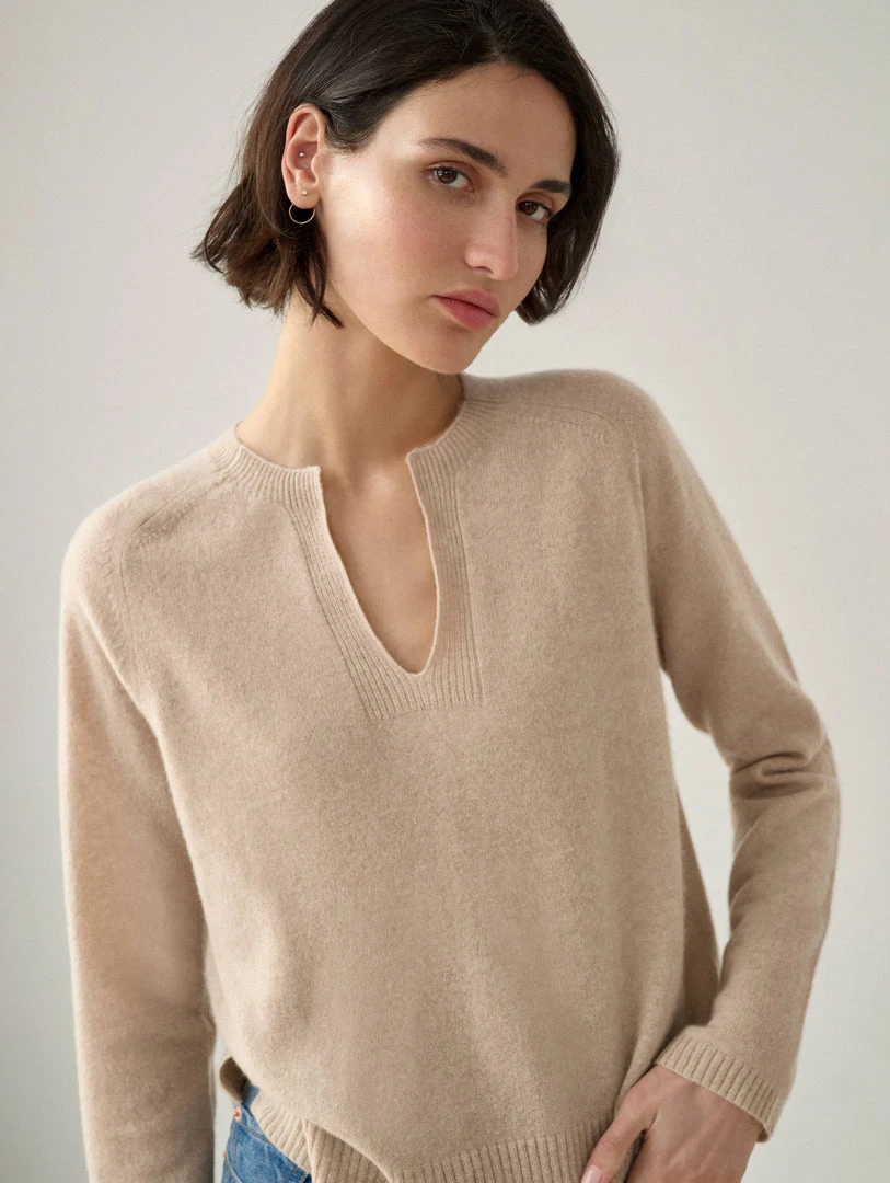 White + Warren Cashmere Split Neck Pullover Best-Sellers