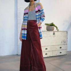 White + Warren Pattern Shop Luxe Cashmere Striped Cardigan