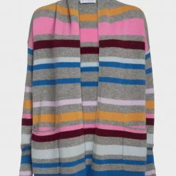 White + Warren Pattern Shop Luxe Cashmere Striped Cardigan