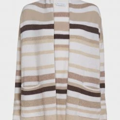 White + Warren Luxe Cashmere Striped Cardigan