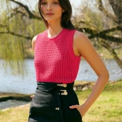 White + Warren Cotton Mesh Tank Summer Staples