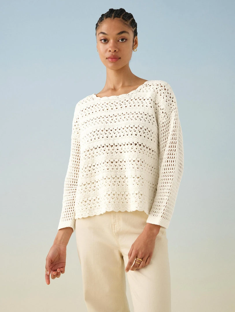 White + Warren Cotton Hand Crochet Top Best-Sellers