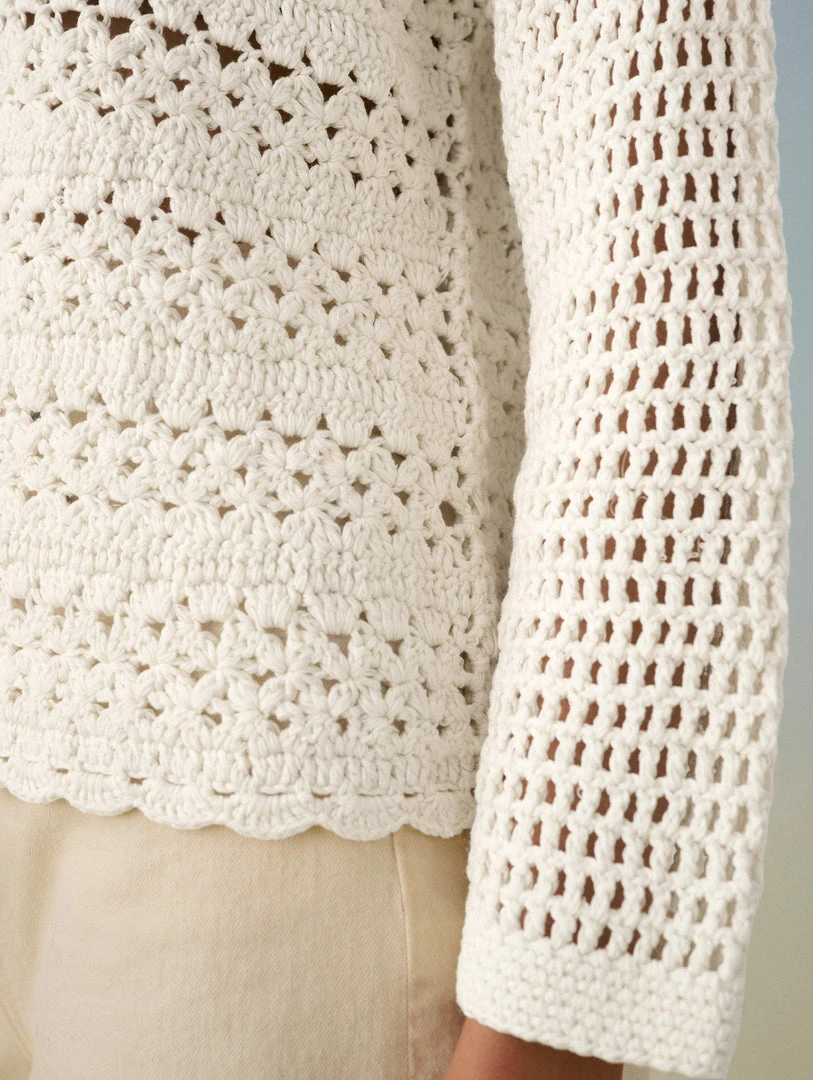 White + Warren Cotton Hand Crochet Top Best-Sellers