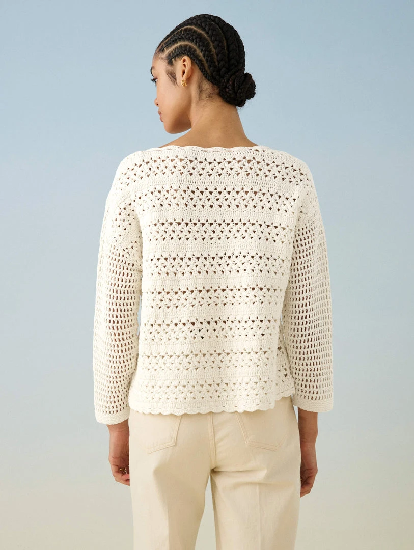 White + Warren Cotton Hand Crochet Top Best-Sellers