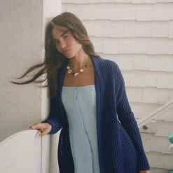 White + Warren Cotton Mesh Open Cardigan