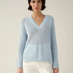 White + Warren Cotton Mesh V Neck Summer Staples