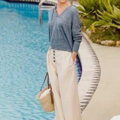 White + Warren Linen Hoodie