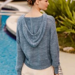 White + Warren Linen Hoodie