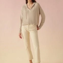 White + Warren Linen Hoodie