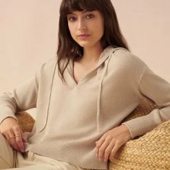 White + Warren Linen Hoodie