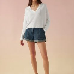 White + Warren Linen Hoodie