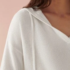 White + Warren Linen Hoodie