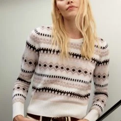 White + Warren Pattern Shop Cashmere Fair Isle Crewneck